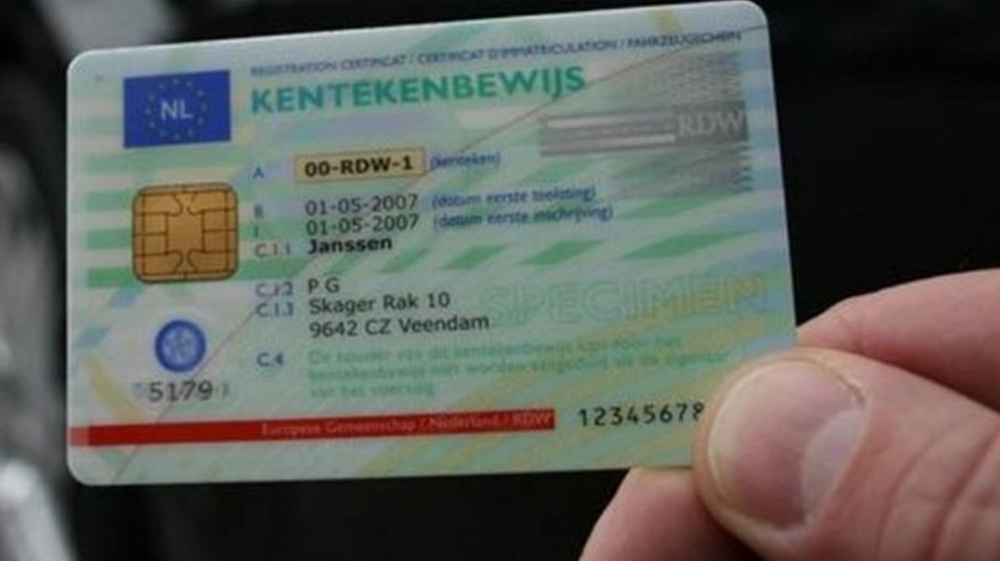 Kentekenbewijs Vanaf Nu Kentekencard Rtv Drenthe 8404