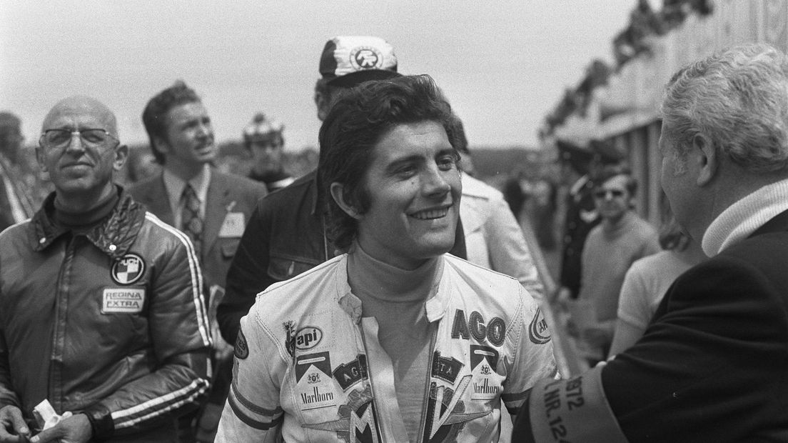 De Italiaanse motorcoureur Agostini in Assen in 1972