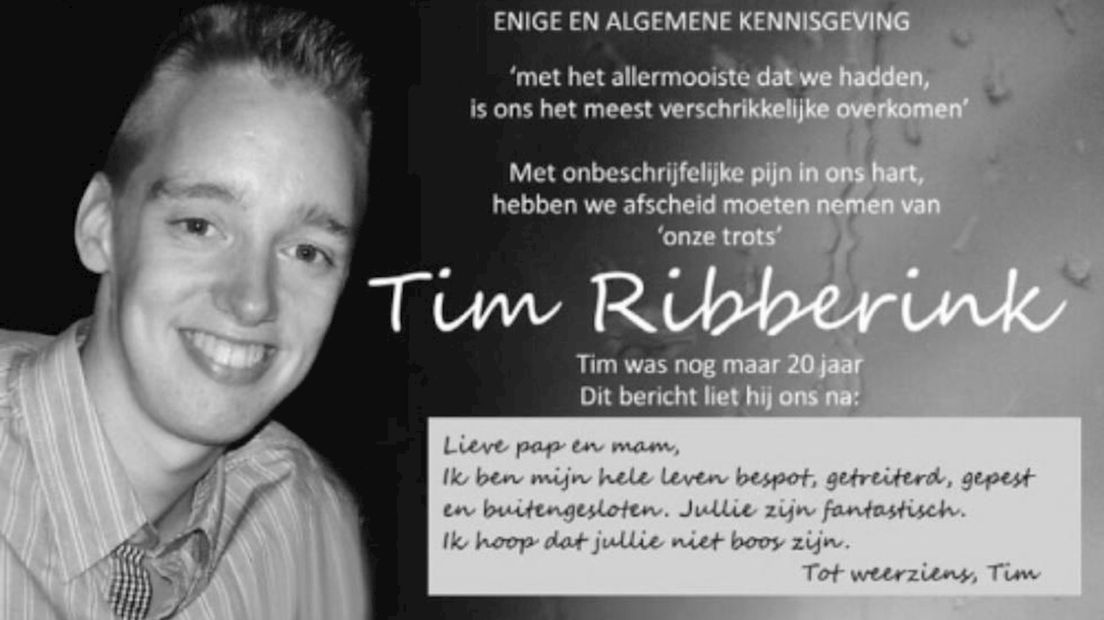 Rouwadvertentie Tim Ribberink