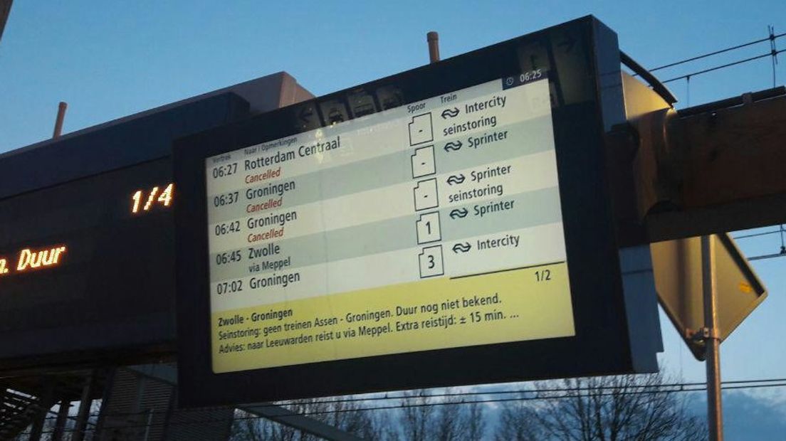 Er rijden geen treinen tussen Assen en Groningen (Rechten: Greetje Schouten)