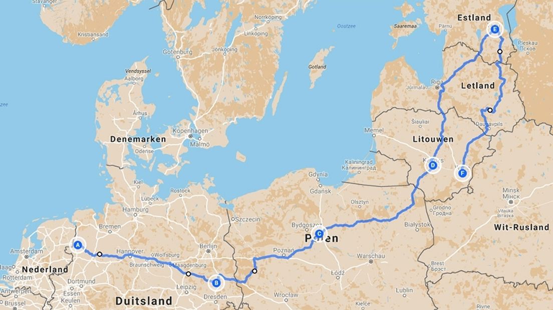 De route van de zomereditie 2017 van the Carbagerun