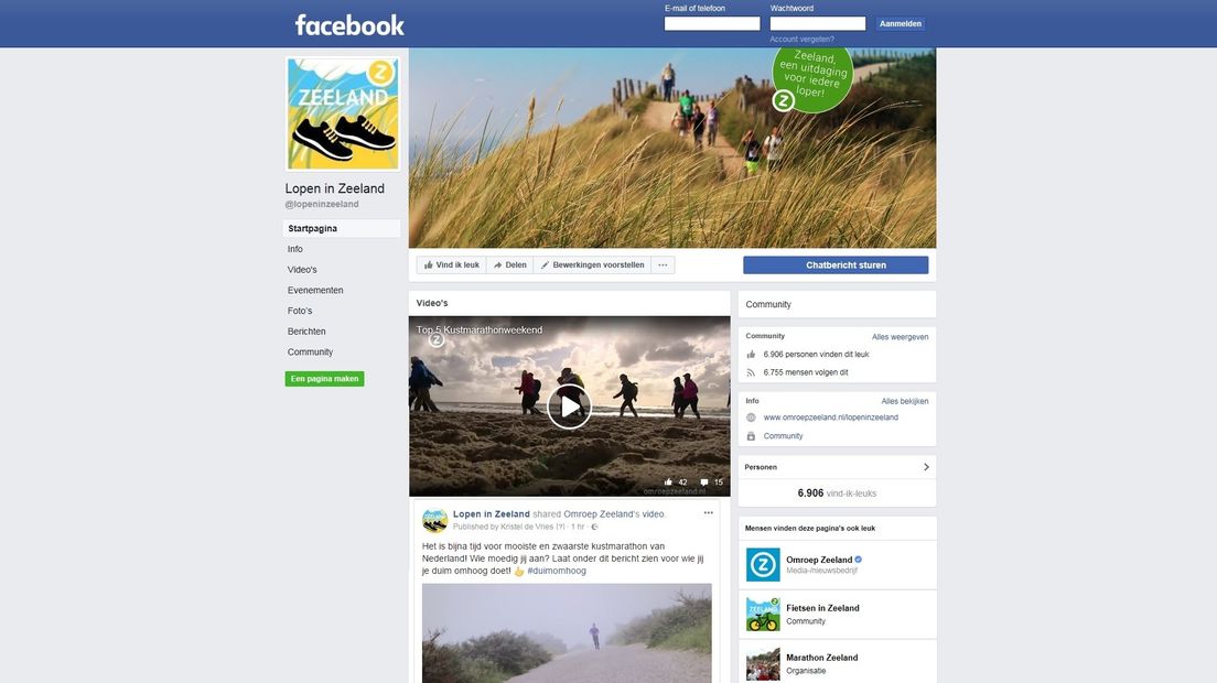 Volg de Kustmarathon via de Facebookpagina Lopen in Zeeland