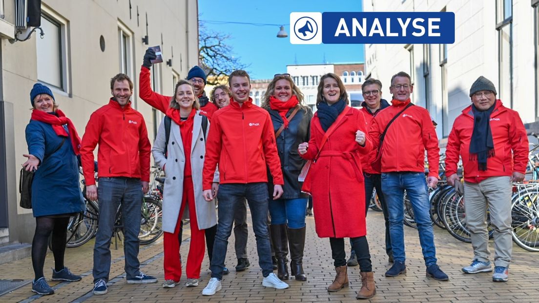 De PvdA tijdens hun campagne in Groningen