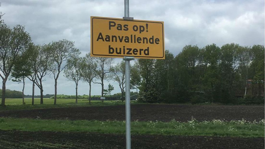 Het bord op de Hunzeweg (Rechten: gemeente Aa en Hunze)