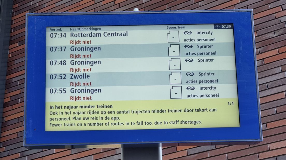 NS-treinen rijden niet
