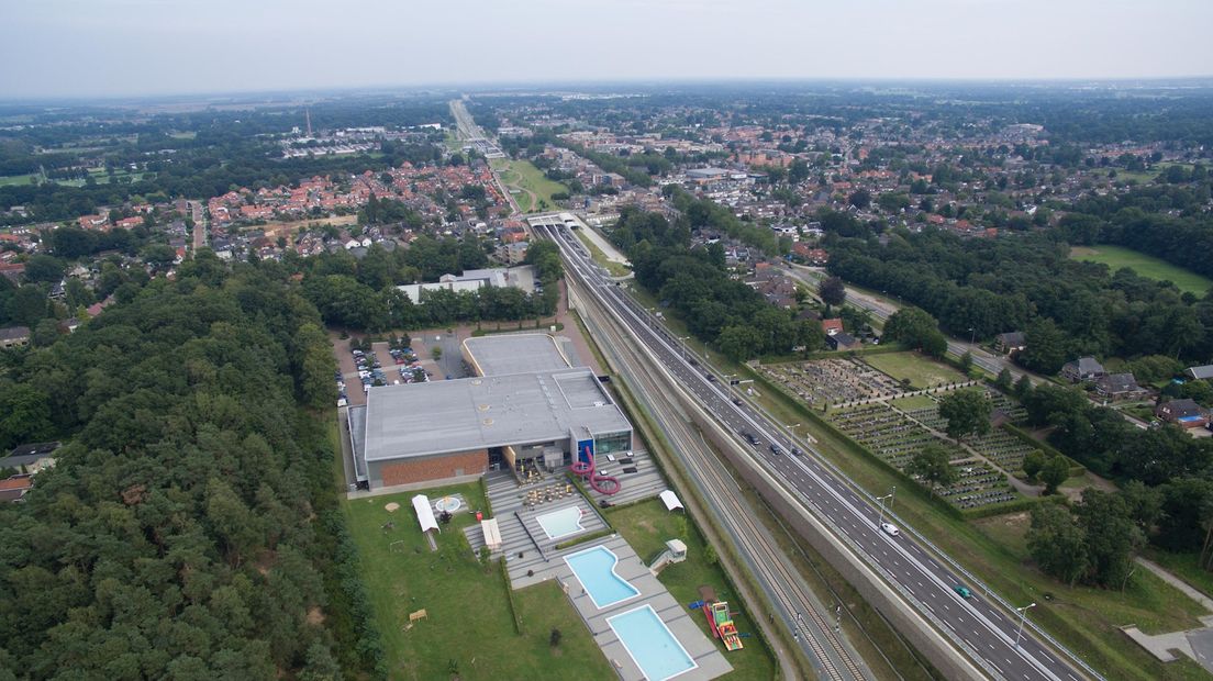 Combitunnel N35 in Nijverdal vanuit de lucht