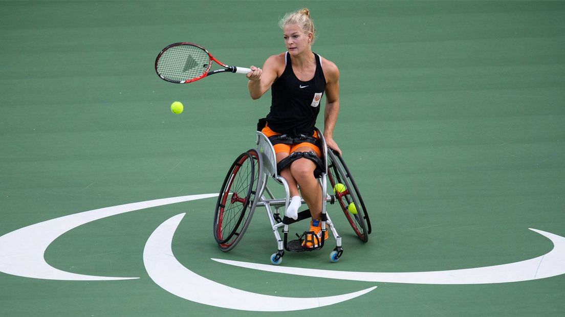 Diede de Groot in actie op de Paralympische Spelen in Rio de Janeiro.