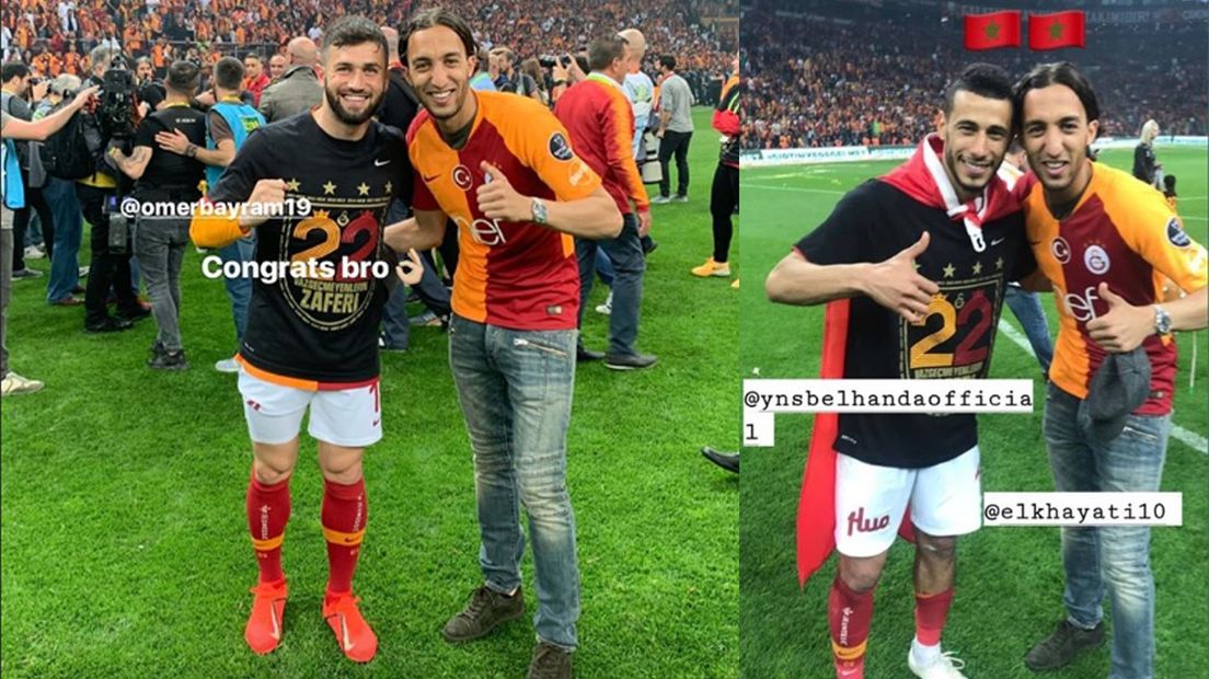 El Khayati bij het kampioensfeest van Galatasaray