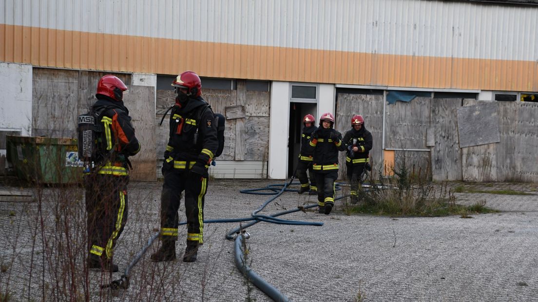 Firefighters at the empty building