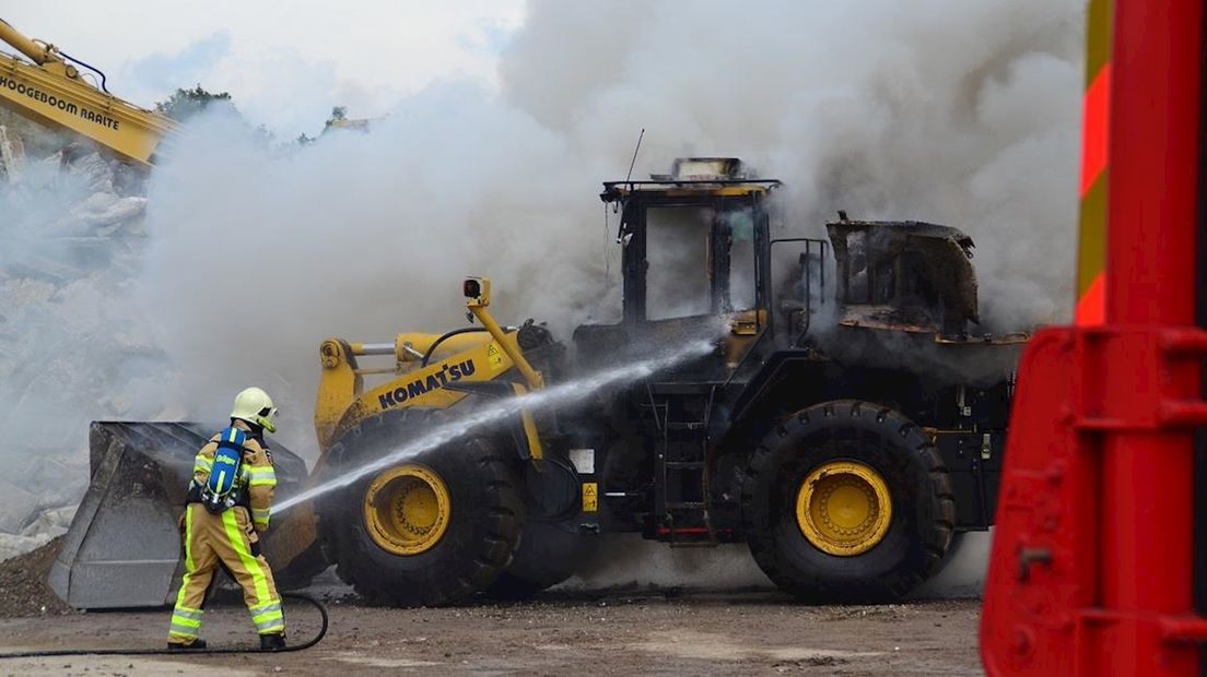 Werkvoertuig afgebrand in Raalte