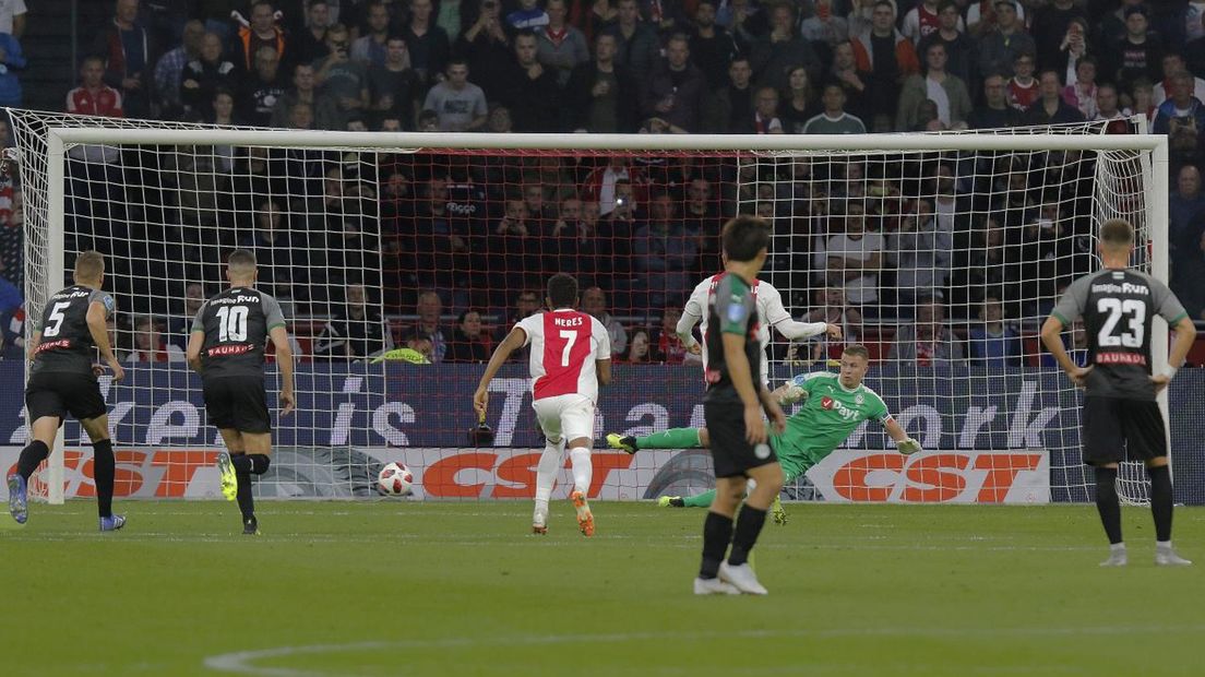 Klaas Jan Huntelaar schiet Ajax op 1-0 tegen FC Groningen
