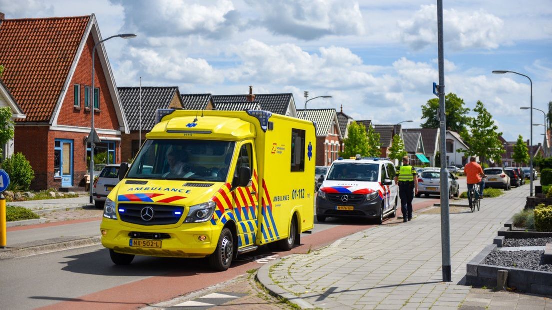 Emergency services at the intersection where cyclists met