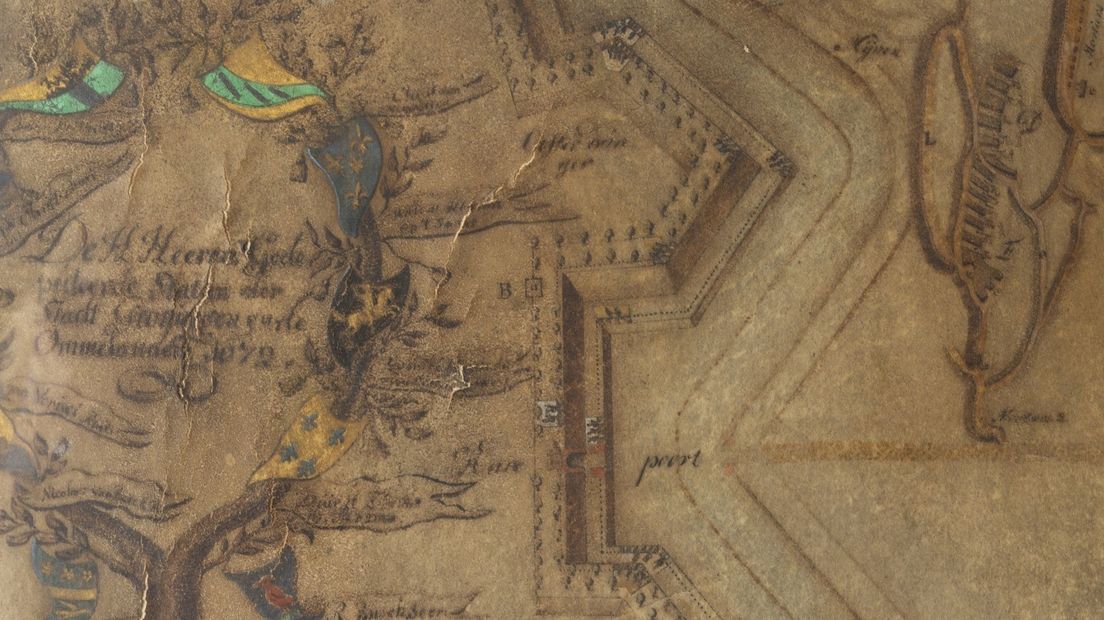 De oude kaart uit 1672, gemaakt door cartograaf Jannes Tideman