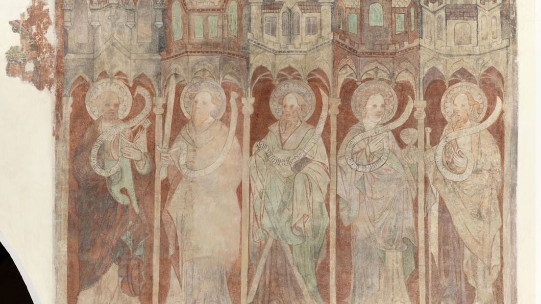 Wandschilderingen in de Remigiuskerk in Hengelo (Gld)