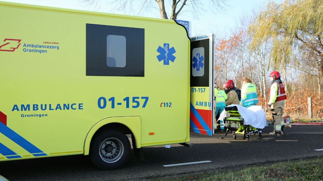 Hulpverleners op de plek van het ongeval
