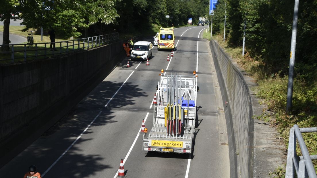 De plek van het ongeval in Leek