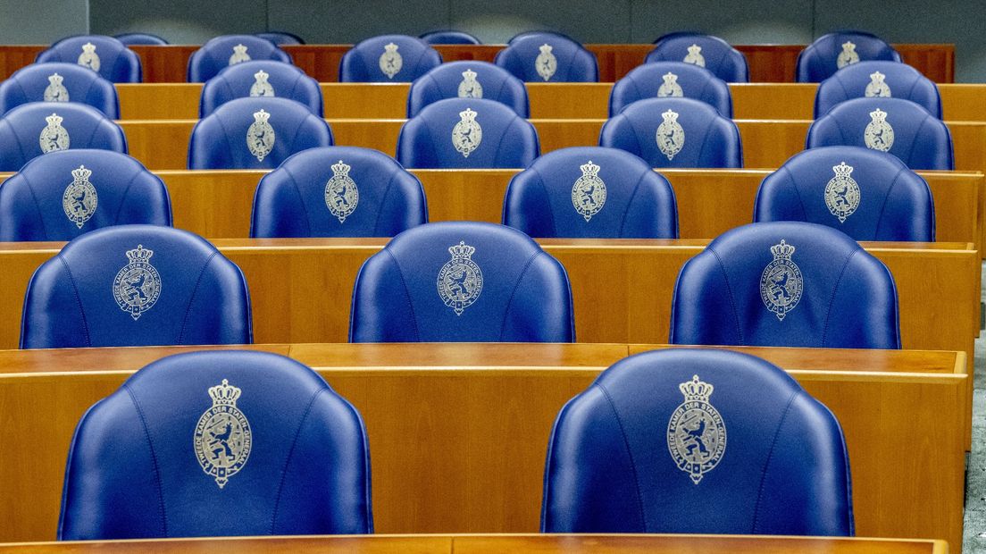 Zetels in de tweede kamer blauwe stoelen in de plenaire zaal