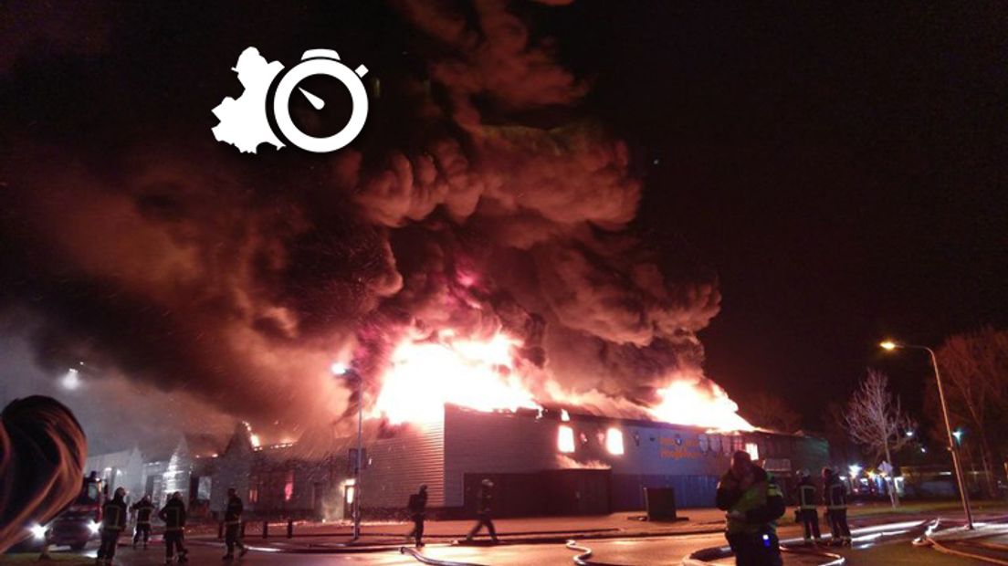 In Hoogeveen is het kartcentrum afgebrand (Rechten: Van Oost Media)
