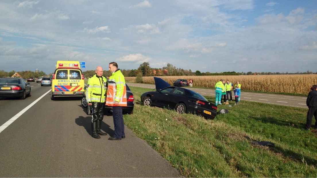 Ongeluk op A28 bij Zwolle