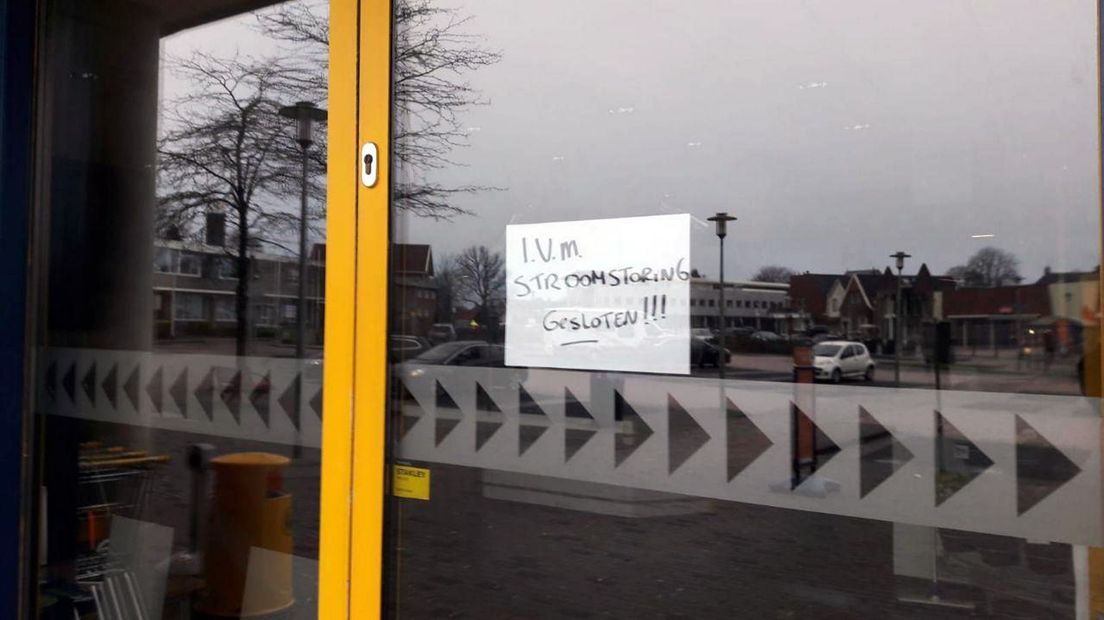 Een supermarkt in Scheemda sloot de deuren vanwege de storing