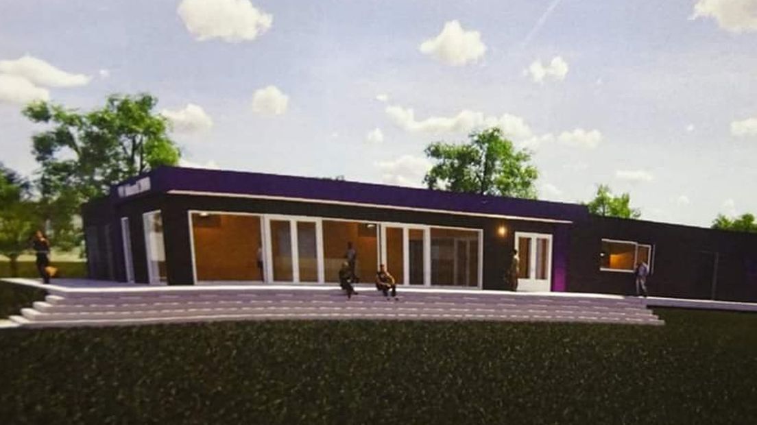 Bouw ultramoderne kantine voetbalclub Aduard van start - RTV Noord