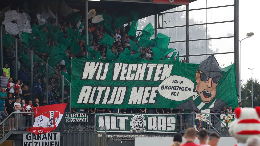 Het uitvak tijdens FC Emmen - FC Groningen in 2019