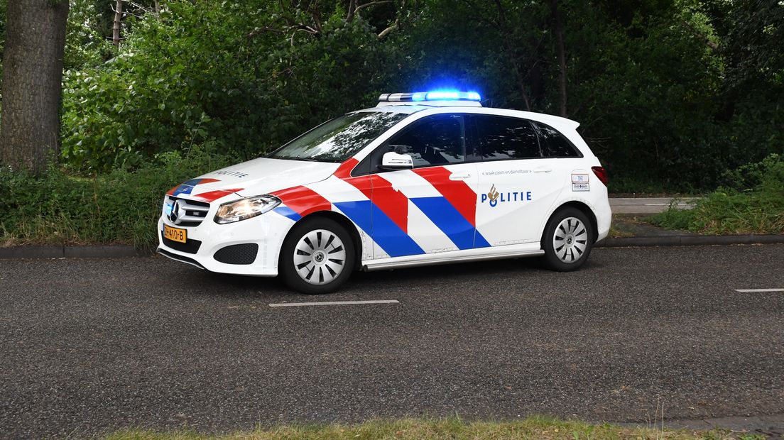 Politie bij de kop-staartbotsing in Winschoten