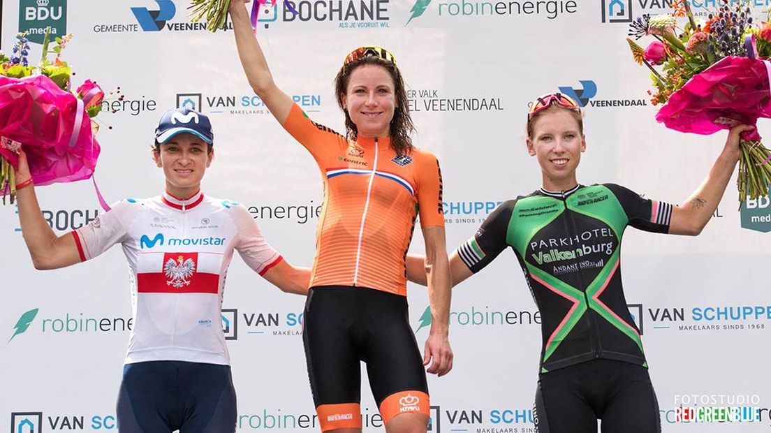Het podium met de Mijdrechtse Wiebes.