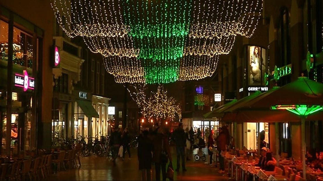 Sfeerverlichting Tussen Beide Markten in Stad