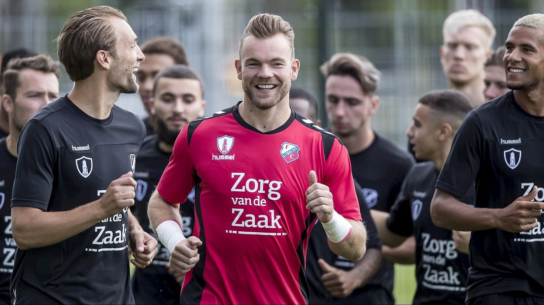 Nick Marsman tijdens een training bij FC Utrecht
