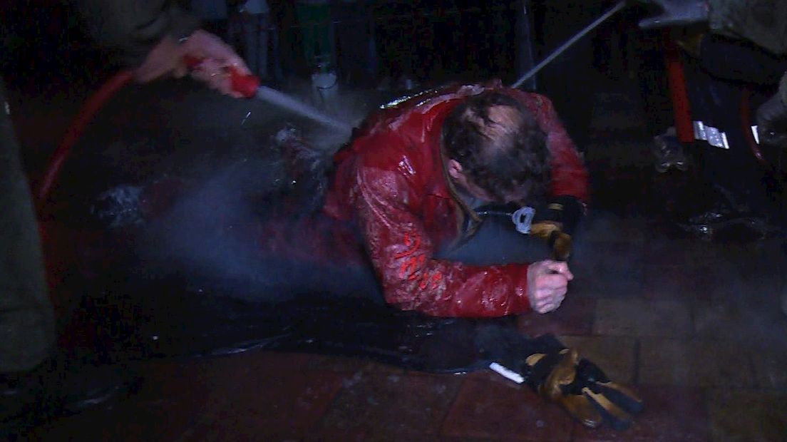 Stuntman Chuck Borden in Raalte niet lang genoeg in brand, geen record