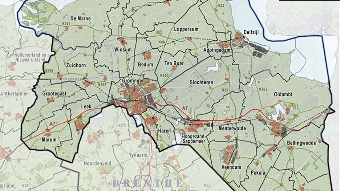 Vlekkenkaart nieuwe stap in gemeentelijke herindeling RTV Noord