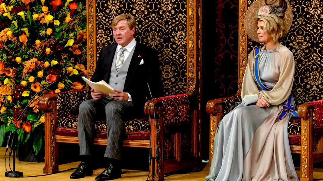 Koning Willem-Alexander en koning Máxima tijdens de Troonrede (Rechten: ANP / Sander Koning)