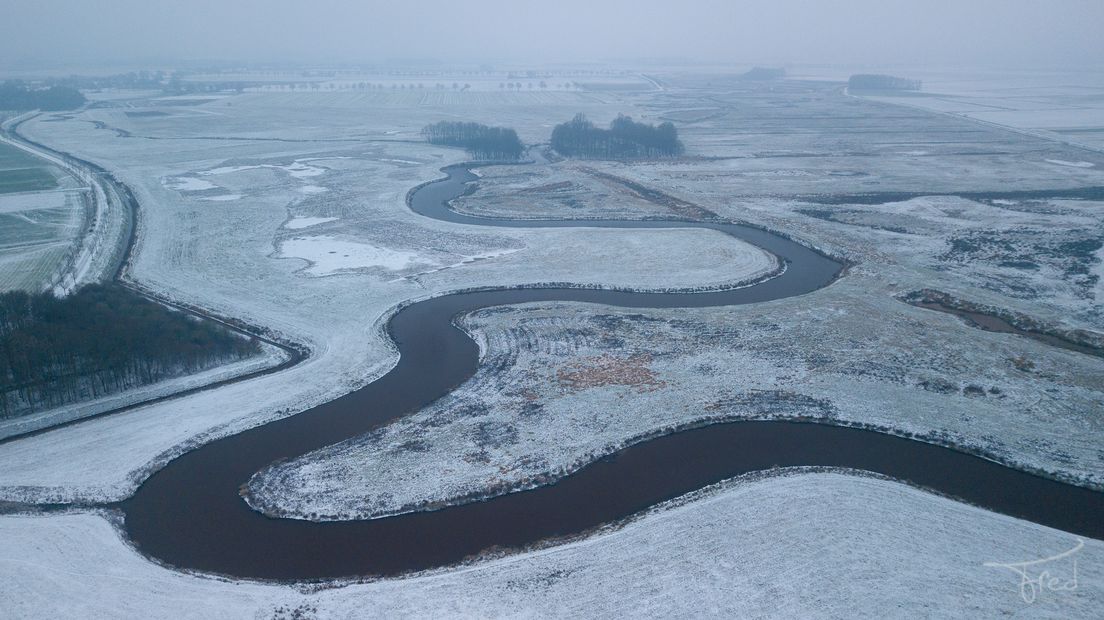 Winterlandschap vanuit de lucht (Rechten: RTV Drenthe / Fred van Os)