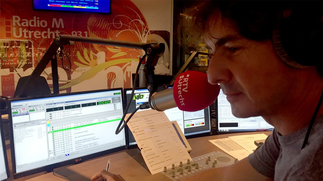 Radio M Utrecht-dj Pieter Vorage.