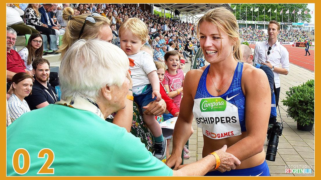 02 Atletiek: Dafne Schippers viert overwinning met familie