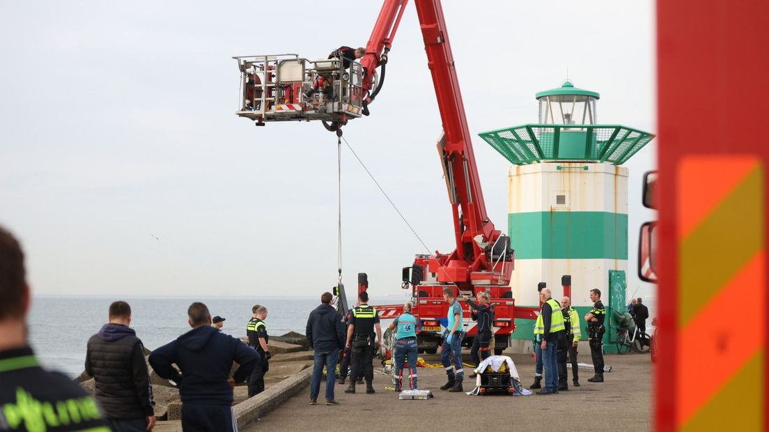 A man fell between the blocks at Southern Harbor Head