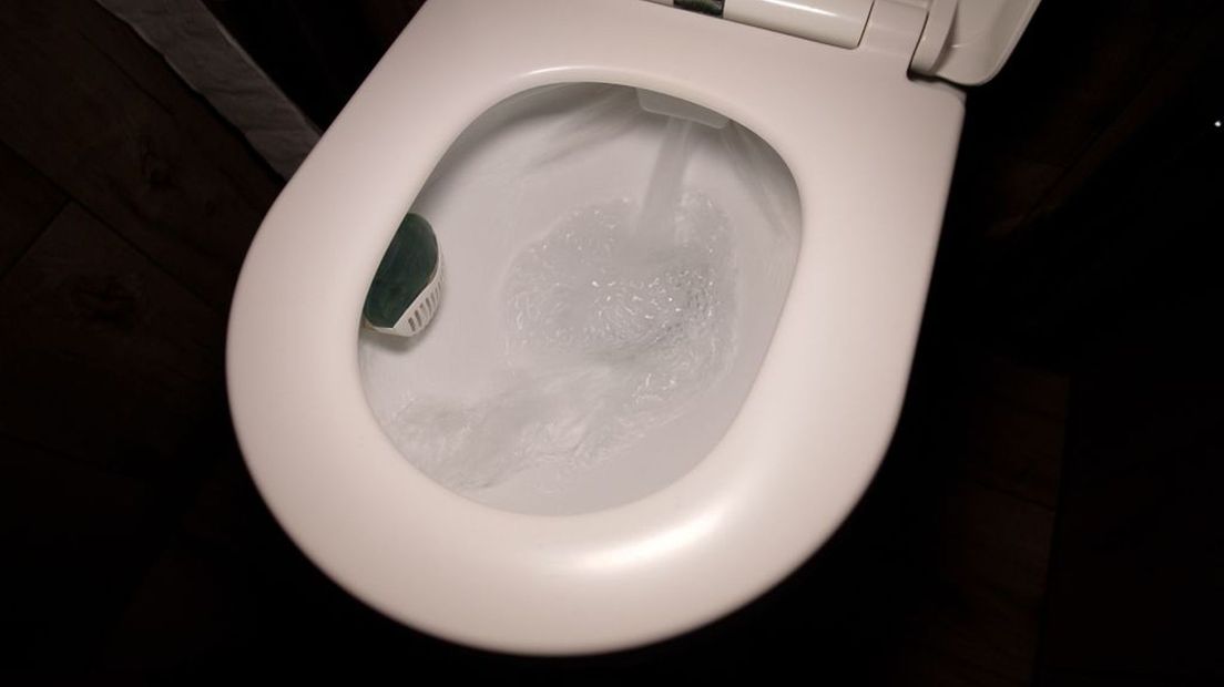 Toilet doorgespoeld met regenwater.