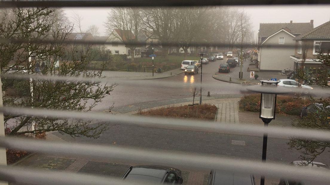 Zicht op het kruispunt in Krabbendijke
