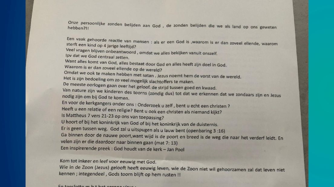 Een passage uit de gewraakte brief die in Daarlerveen kwaad bloed zette