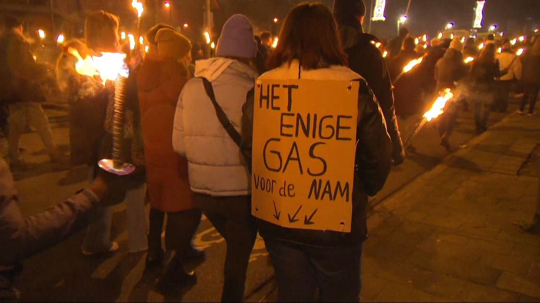 De fakkeltocht in januari tegen oppompen van meer Gronings gas