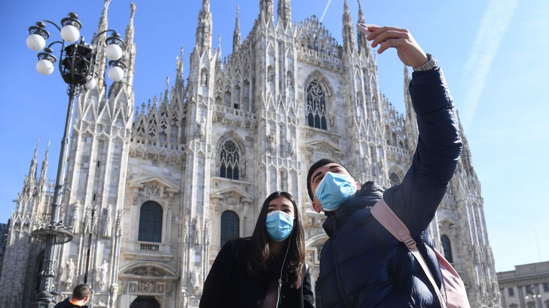 Toeristen in Italië na de uitbraak van het coronavirus
