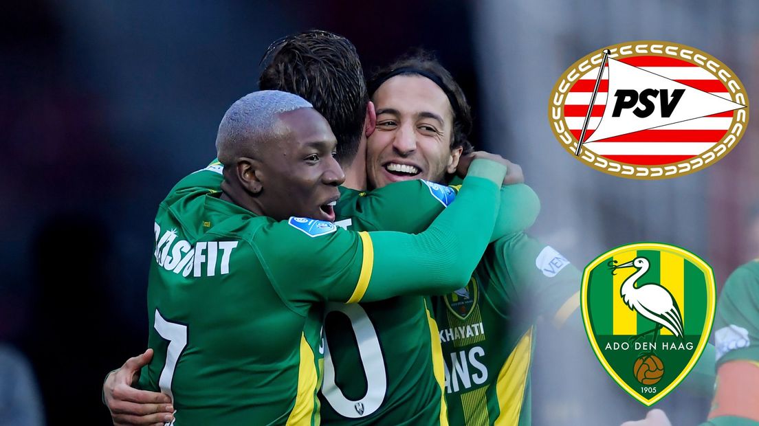 Nasser el Khayati, Erik Falkenburg en Sheraldo Becker vieren een Haags doelpunt