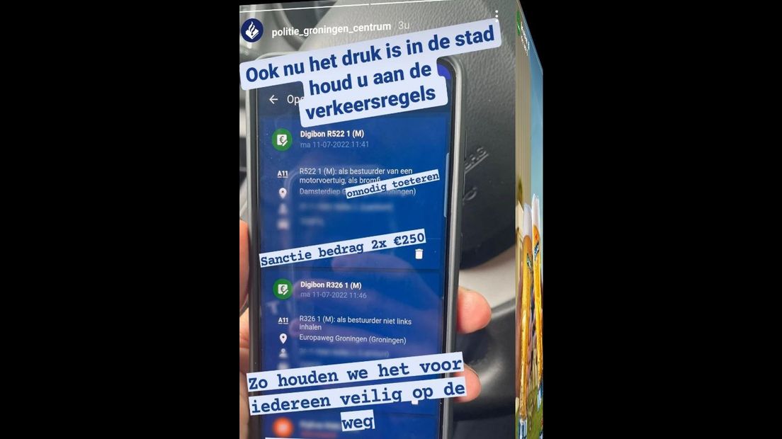 De politie deelt boetes uit in Stad (tik of klik om te vergroten)