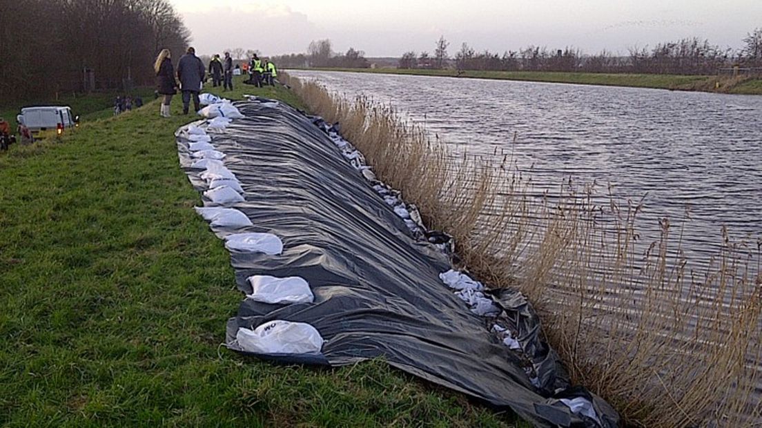 De dijk bij Woltersum in januari 2012