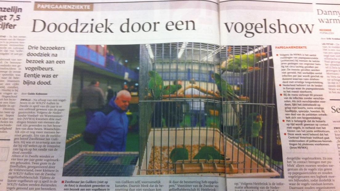 Doodziek na bezoek vogelbeurs