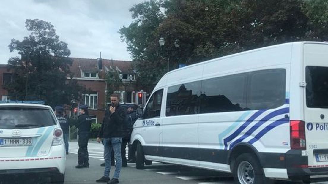 In Brussel werd ook al streng gecontroleerd rondom de wedstrijd.
