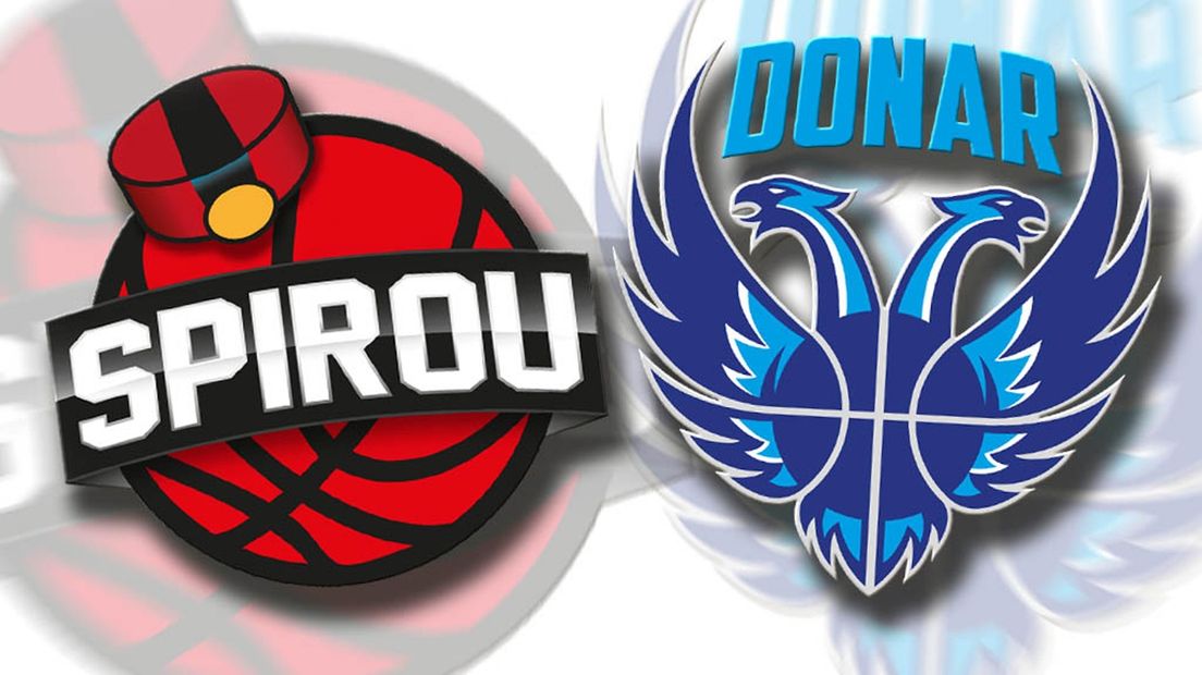 De logo's van Spirou en Donar naast elkaar.