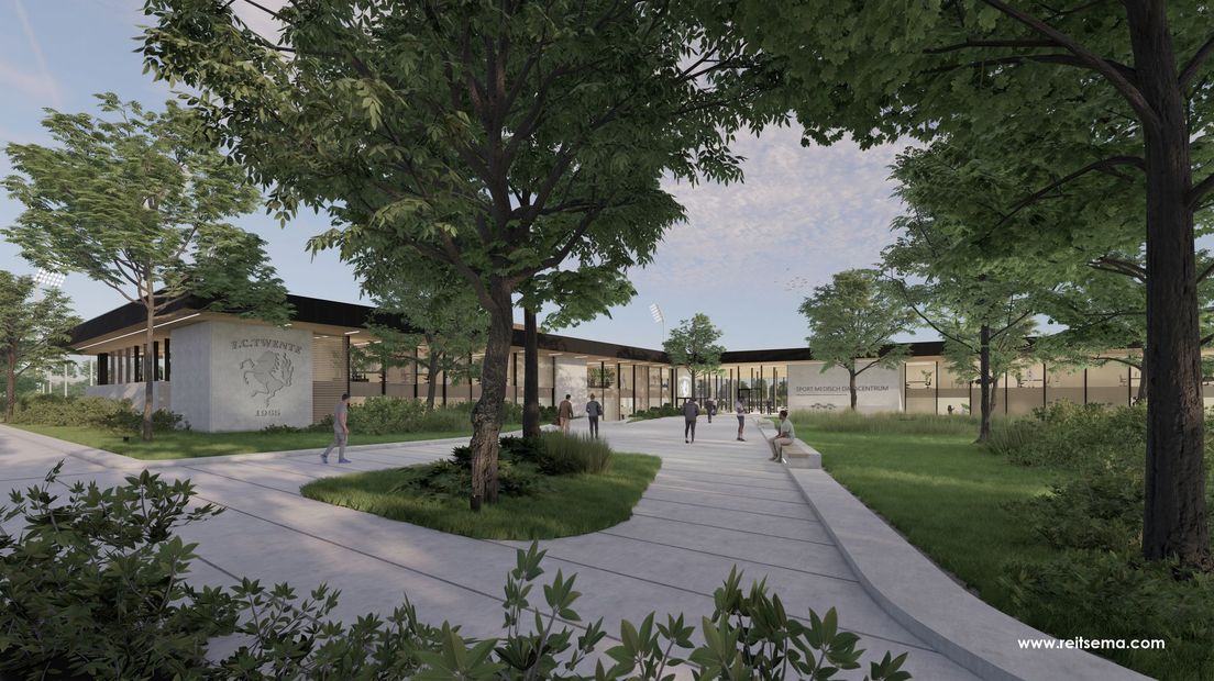 De voorkant van het nieuwe complex