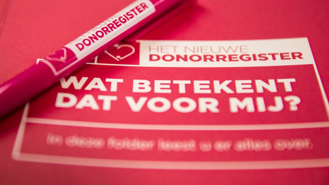Een brochure over het nieuwe donorregister